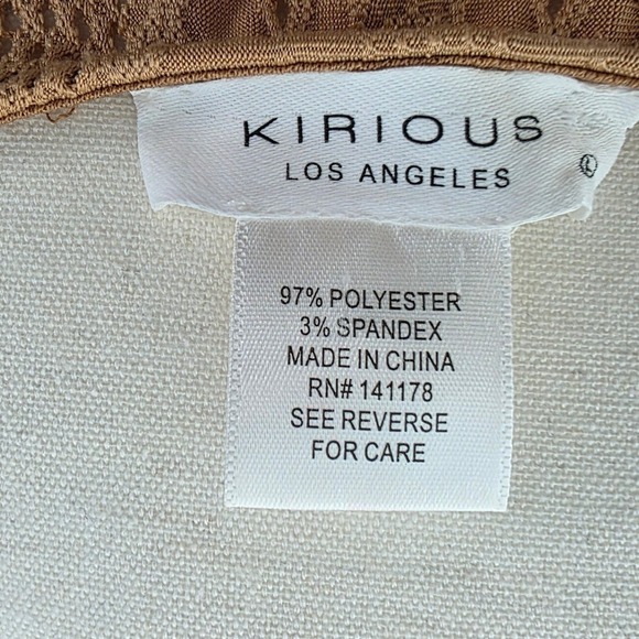 KIRIOUS LA Womens Size L Dainty Brown Long Sleeve Cropped Top Babydoll Coquette - Picture 6 of 13